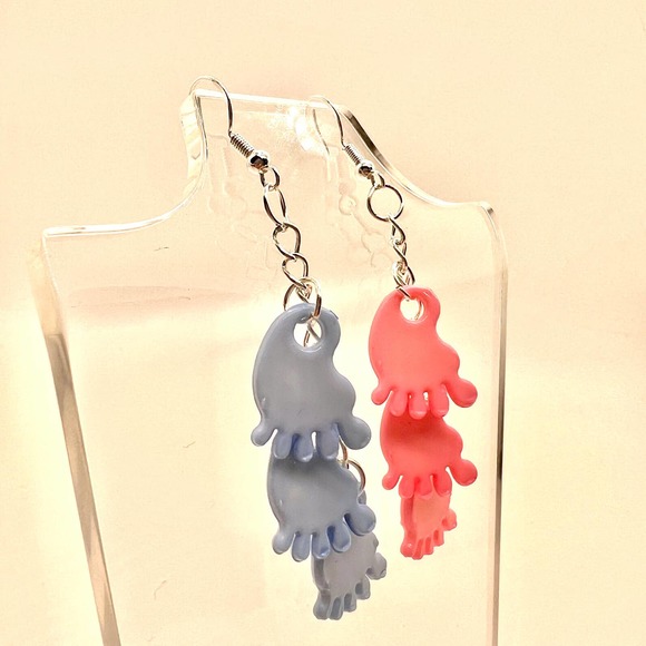 Baby Feet Earrings - Baby Shower Earrings - Gender Reveal Earrings - DDLG - Picture 4 of 11